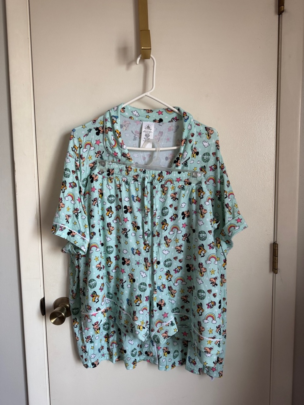 Women’s Light Blue Novelty Short Sleeve Sleep Top